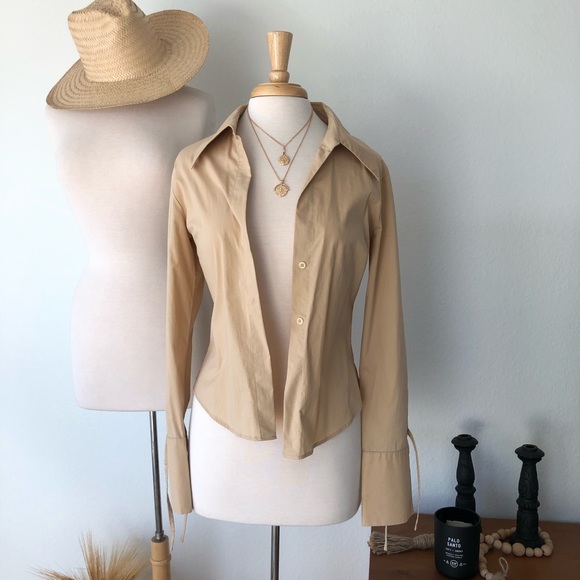 REVOLT SOCIETY | tan vintage vivienne tyler button down - Picture 3 of 8